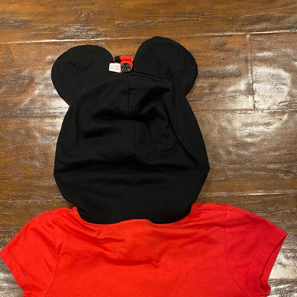 Minnie Mouse Red and Black Tutu Dress with Mouse Ears Hood Size 7/8 - Picture 7 of 9